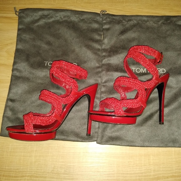 Tom Ford Shoes - Tom Ford red leather sandals